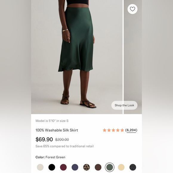 Quince 100% washable silk skirt Large grey - Picture 5 of 6